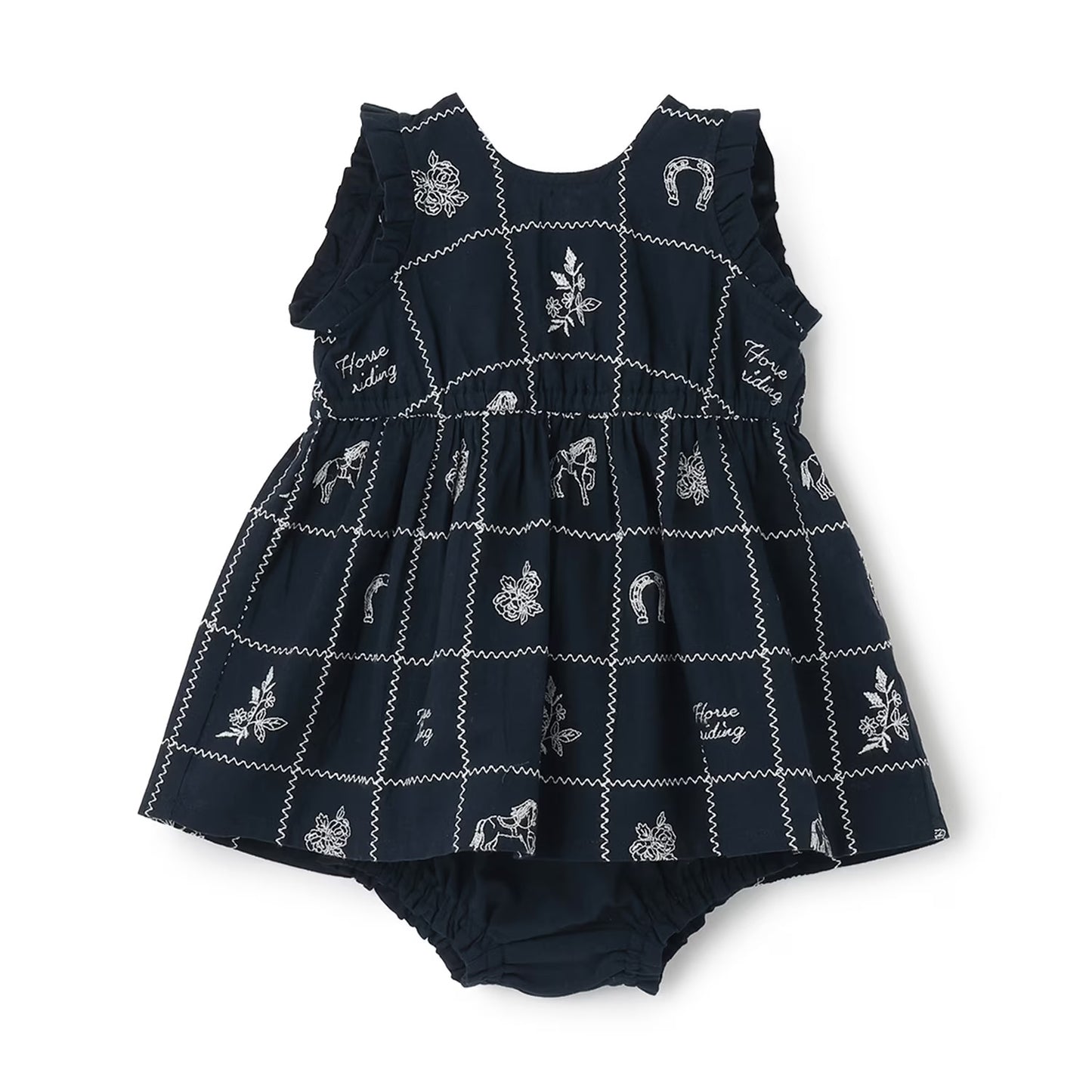 日本童裝 pe#main 印度棉圖案刺繡兩件套裝 70-80cm 女童款 初生嬰兒 夏季 DRESSES PANTS