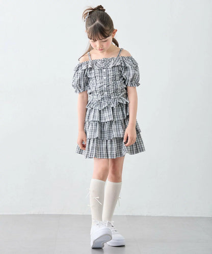 日本童裝 aF#a325 格紋短裙 110-160cm 女童款 夏季 SKIRTS