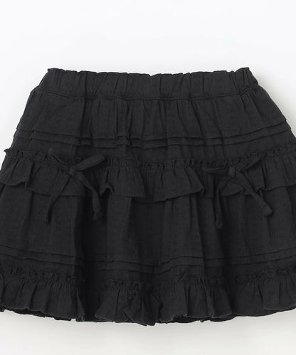 日本童裝 aF#a325 蝴蝶結皺皺短裙 110-160cm 女童款 夏季 SKIRTS