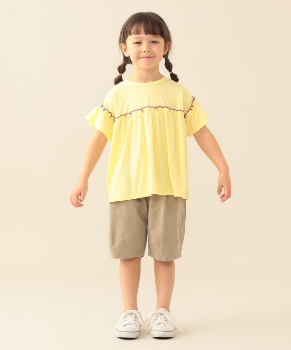 日本童裝 BE#AMS mini 防UV 吸水速乾 荷葉邊上衣 90-130cm 女童款 夏季 TOPS