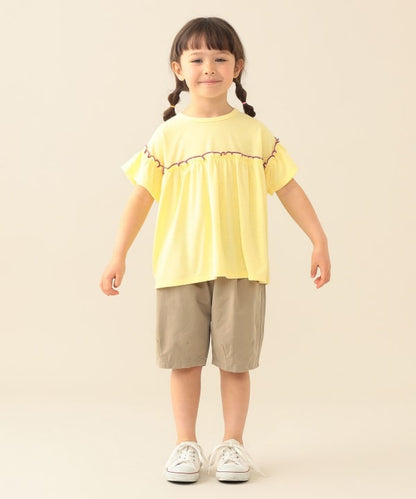 日本童裝 BE#AMS mini 防UV 吸水速乾 荷葉邊上衣 90-130cm 女童款 夏季 TOPS