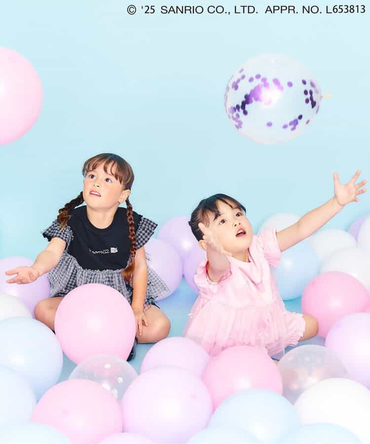 Japanese Ampersand x Sanrio Bow-knot Tulle Two-Piece Set (80-140cm) for Girls Spring TOPS PANTS (Other Brands) 