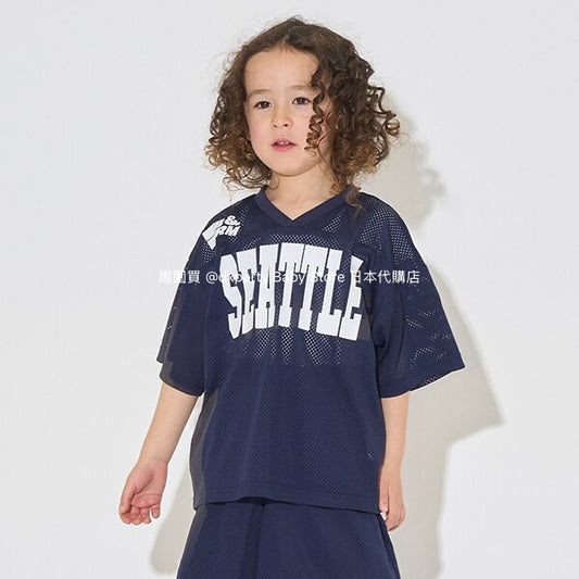 Japanese children's clothing b・R# V-neck mesh sports top 100-150cm boys/girls summer TOPS 