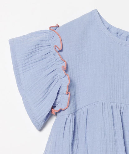 日本童裝 BE#AMS mini 花邊袖連身裙 90-140cm 女童款 夏季 DRESSES