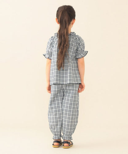 日本童裝 BEAMS mini 格紋上衣 90-130cm 女童款 夏季 TOPS