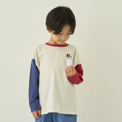 日本童裝 b・R# 防污系列 吸水速乾系列 防UV 拼色上衣 110-140cm 男童款 秋季 TOPS