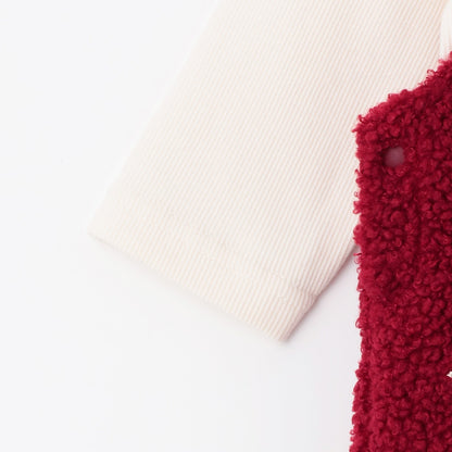 日本童裝 pe#main 星形刺繡連衣套裝 70-80cm 男童款/女童款 冬季  Jumpsuit 聖誕紅/新年紅