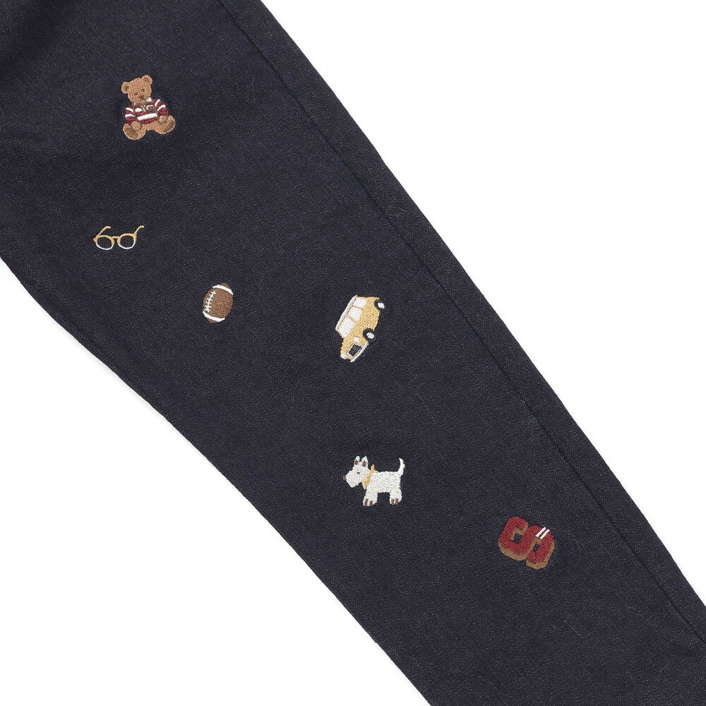 日本童裝  SLAP SLIP 刺繡薄抓毛長褲 80-130cm 男童款 冬季 PANTS