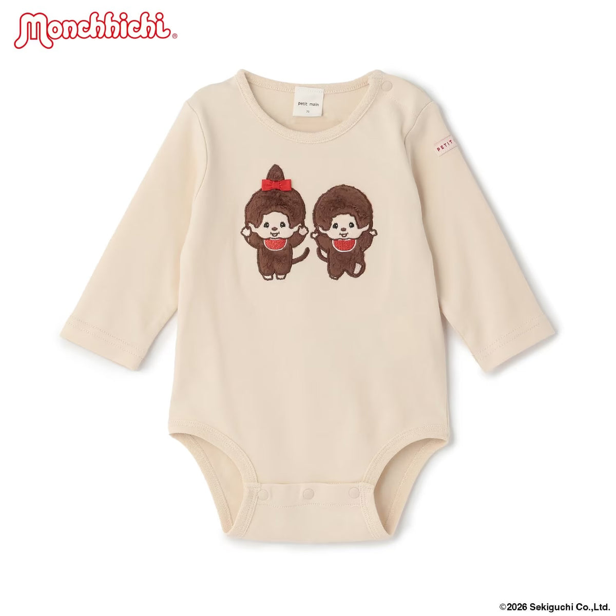 日本童裝 pe#main x Monchhichi 連衣 70-80cm 男童款/女童款 初生嬰兒 秋季 Jumpsuit