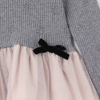 日本童裝 pe#main 針織薄紗收腰上衣 80-130cm 女童款 冬季 TOPS