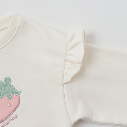 日本童裝 Ly# mine 速乾系列 士多啤梨貼花衛衣 100-150cm 女童款 冬季 TOPS