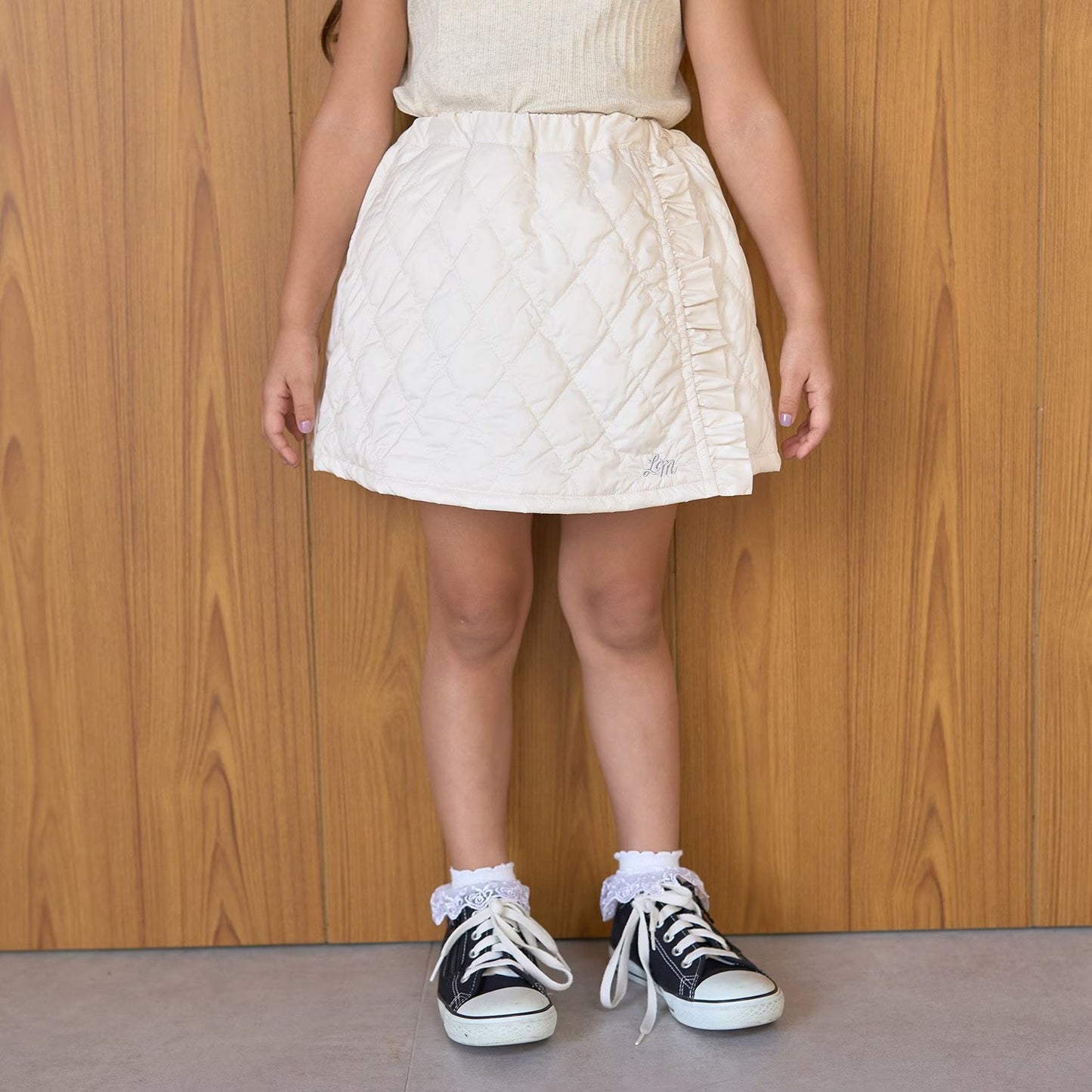 日本童裝 Ly# mine 絎縫夾棉裙褲 100-150cm 女童款 冬季 PANTS