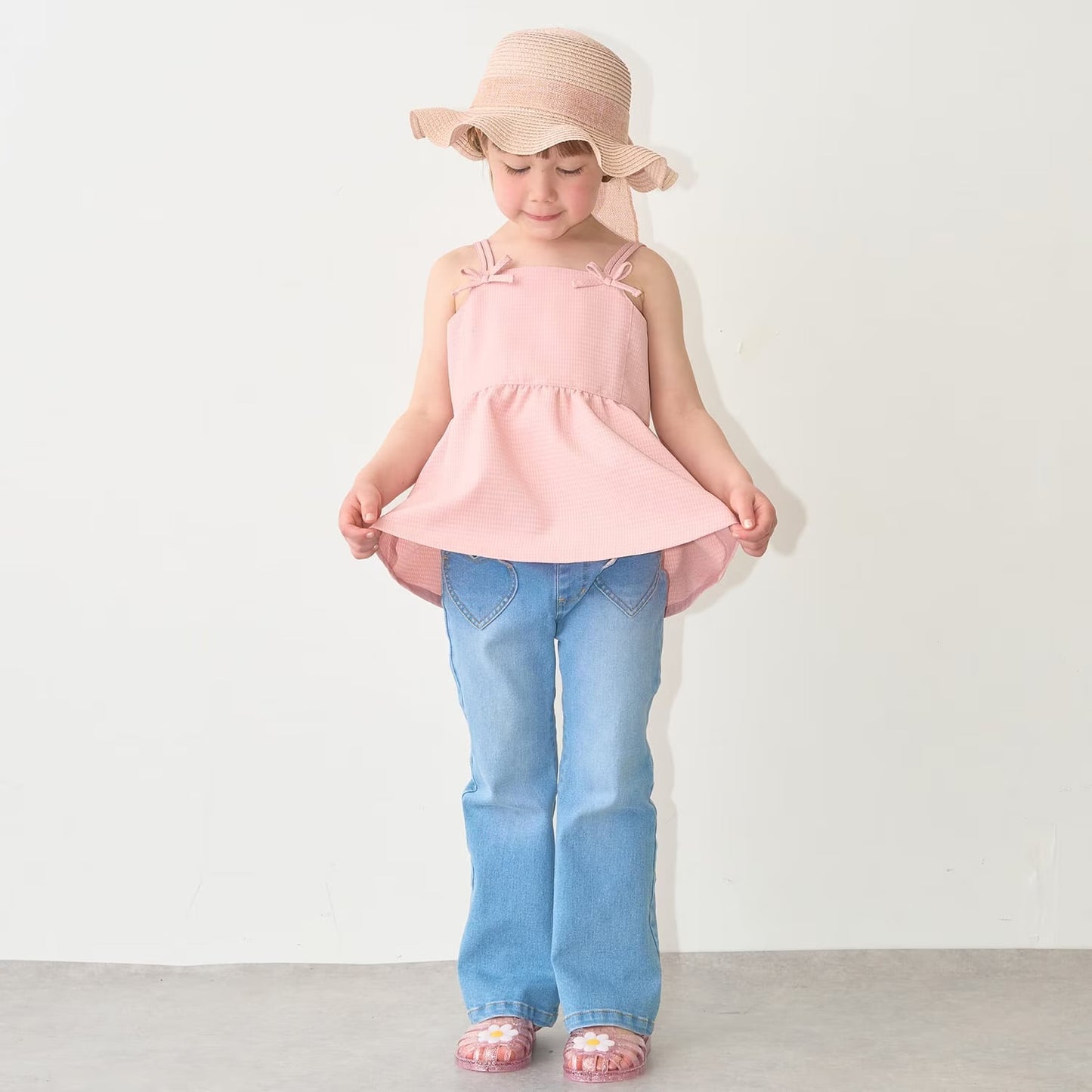 Japanese children's clothing Ly# mine tank top and shorts set 100-150cm girls summer TOPS PANTS 
