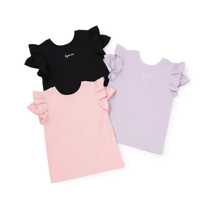 日本童裝 Ly# mine 2Way 前後兩著 隔熱布料 防UV 小飛袖上衣 100-140cm 女童款 夏季 TOPS
