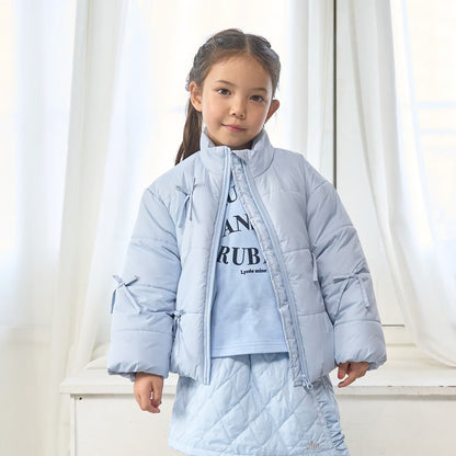 日本童裝 Ly# mine 蝴蝶結夾棉外套 100-150cm 女童款 冬季 (適合寒冷天氣、溫度低天氣）OUTERWEAR