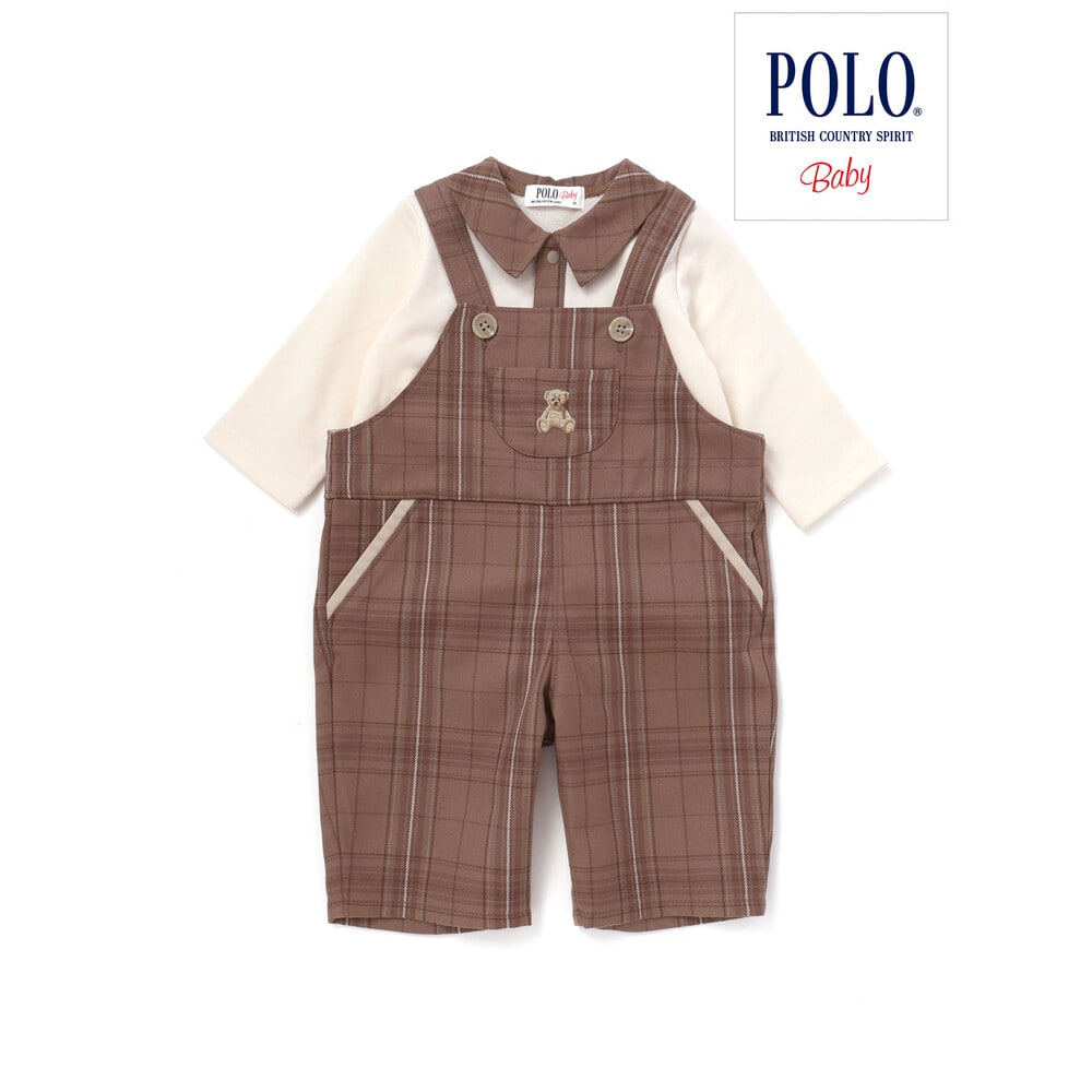 日本童裝  SLAP SLIP x POLO BCS polo連衣及吊帶連體褲套裝 70-80cm 男童款 初生嬰兒 秋季 Jumpsuit
