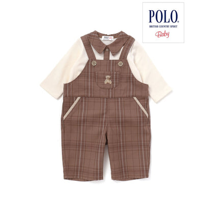 日本童裝  SLAP SLIP x POLO BCS polo連衣及吊帶連體褲套裝 70-80cm 男童款 初生嬰兒 秋季 Jumpsuit