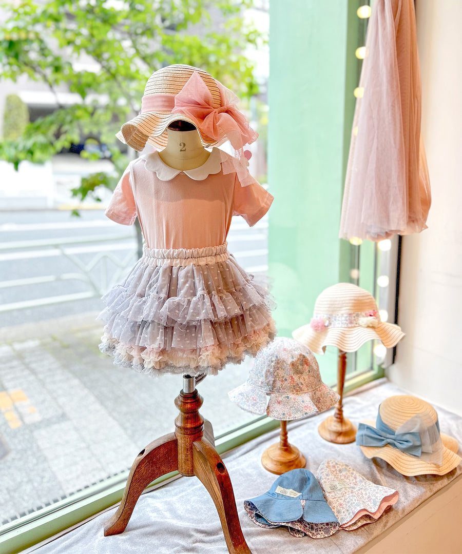 Japanese children's clothing panpantutu lace collar short-sleeved top 90-140cm girls summer TOPS 