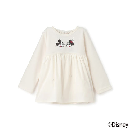 日本童裝 pe#main x Disney 珍珠拼接上衣 80-130cm 女童款 秋季 TOPS