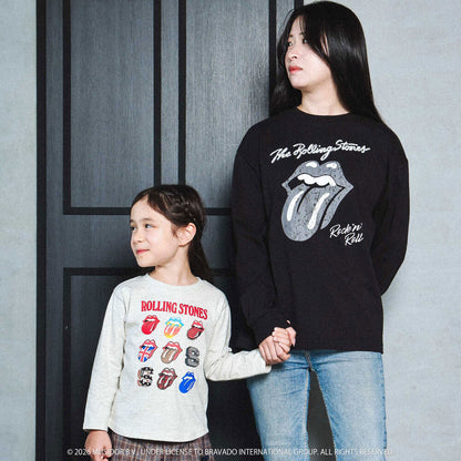 日本童裝 Slap Slip x The Rolling Stones 前後印花長袖上衣 Free Size 大人款 秋季 TOPS 其他品牌童裝
