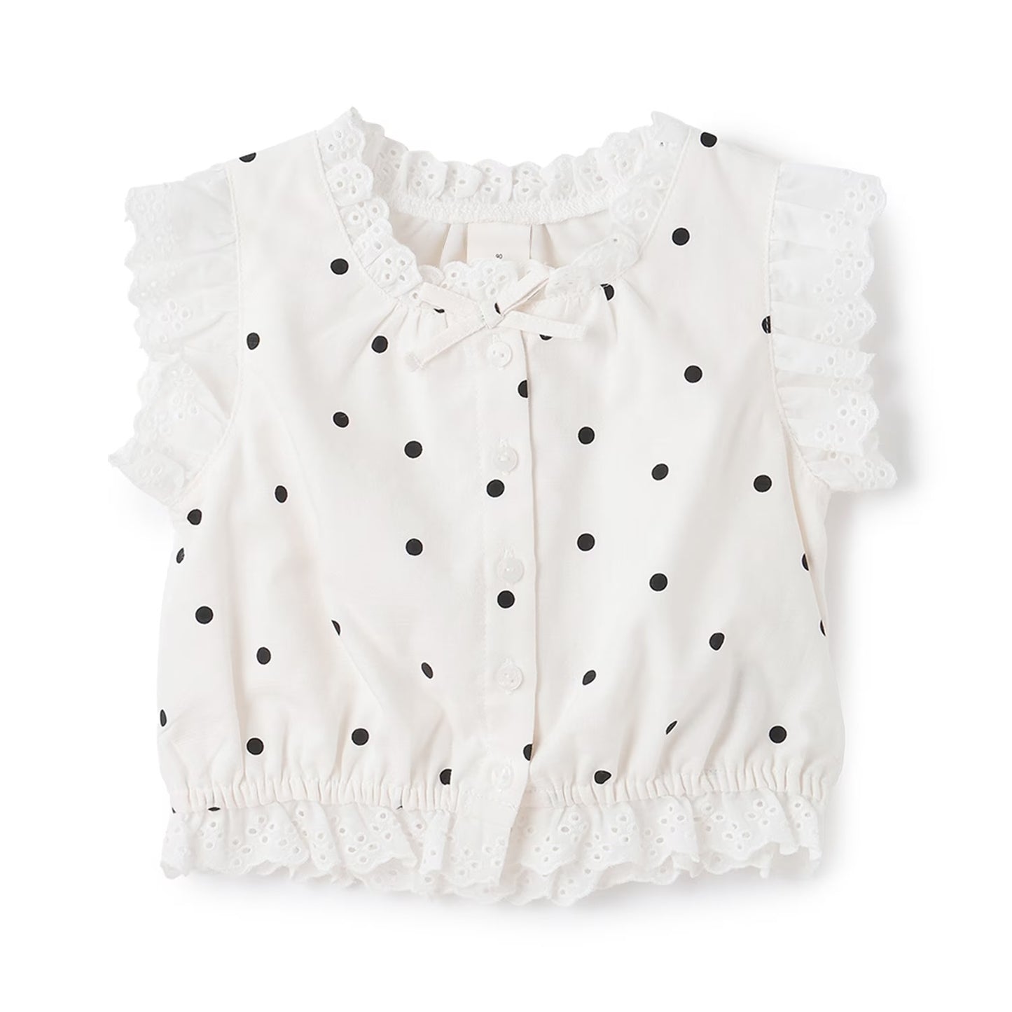 日本童裝 pe#main 蕾絲邊無袖襯衫 80-130cm 女童款 夏季 TOPS