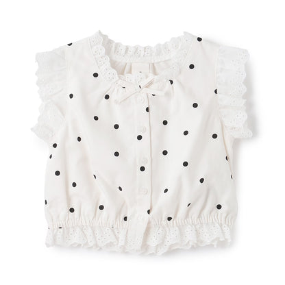 日本童裝 pe#main 蕾絲邊無袖襯衫 80-130cm 女童款 夏季 TOPS