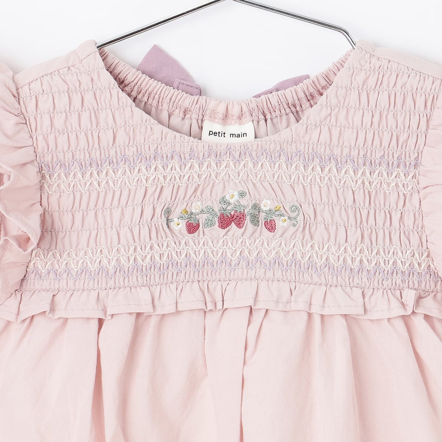 日本童裝 pe#main 士多啤梨刺繡連衣 70-80cm 女童款 初生嬰兒 夏季 Jumpsuit
