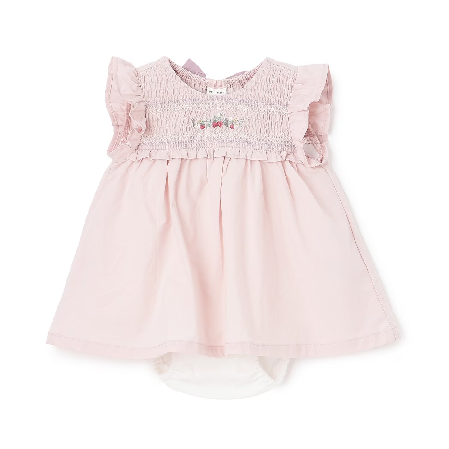 日本童裝 pe#main 士多啤梨刺繡連衣 70-80cm 女童款 初生嬰兒 夏季 Jumpsuit