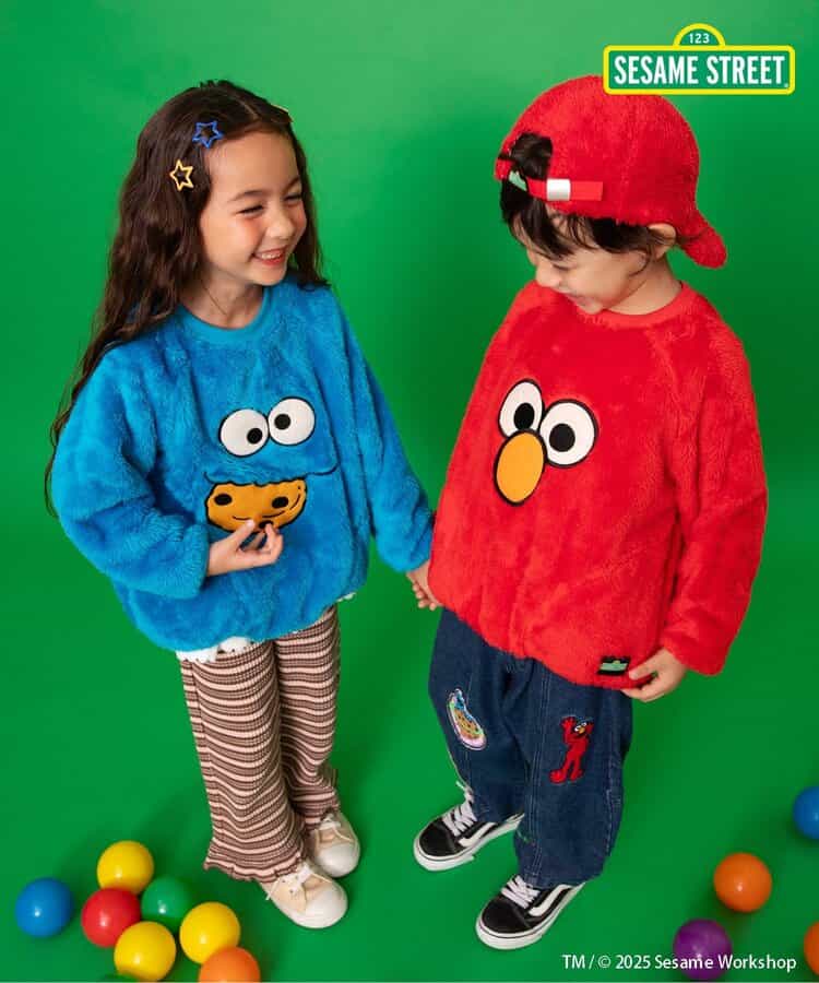 日本童裝 BREEZE x Sesame Street 毛毛上衣 80-140cm 男童款/女童款 冬季 TOPS