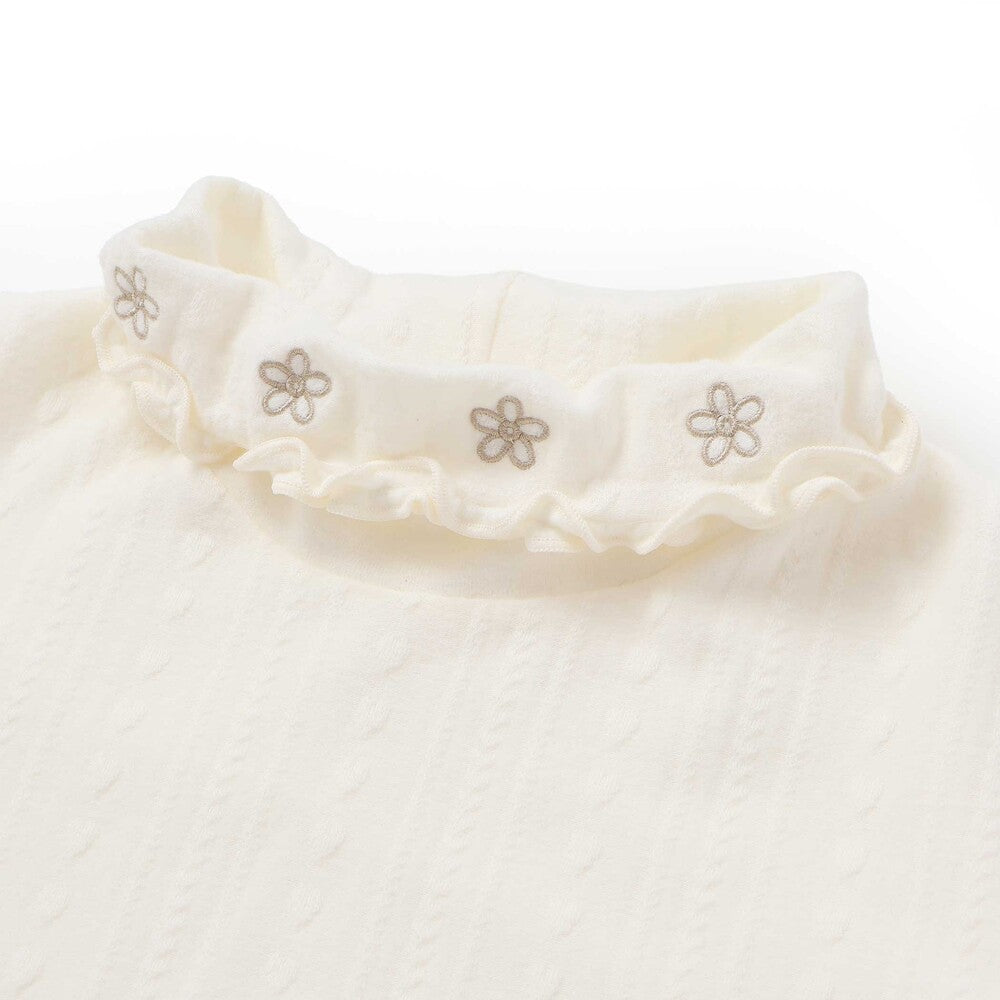 日本童裝  SLAP SLIP 荷葉邊高領長袖上衣 80-130cm 女童款 冬季 TOPS