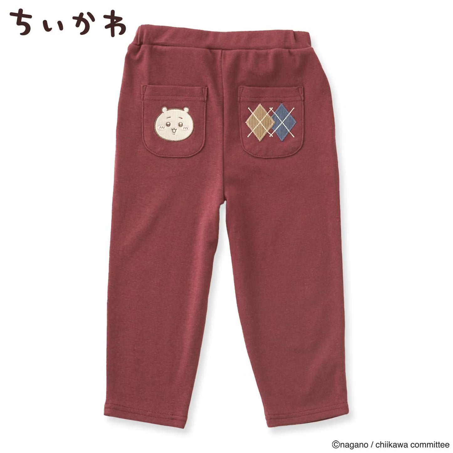日本童裝 pe#main x【Chiikawa】菱形貼花長褲 80-130cm 男童款/女童款 初生嬰兒 夏季 PANTS