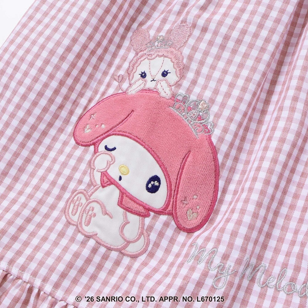 日本童裝 Slap Slip x Sanrio 格子拼接連身裙 80-130cm 女童款 秋季 DRESSES 其他品牌童裝