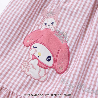 日本童裝 Slap Slip x Sanrio 格子拼接連身裙 80-130cm 女童款 秋季 DRESSES 其他品牌童裝