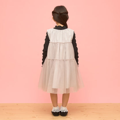 日本童裝 Ly# mine 蓬鬆薄紗多層連身裙 100-150cm 女童款 冬季 DRESSES