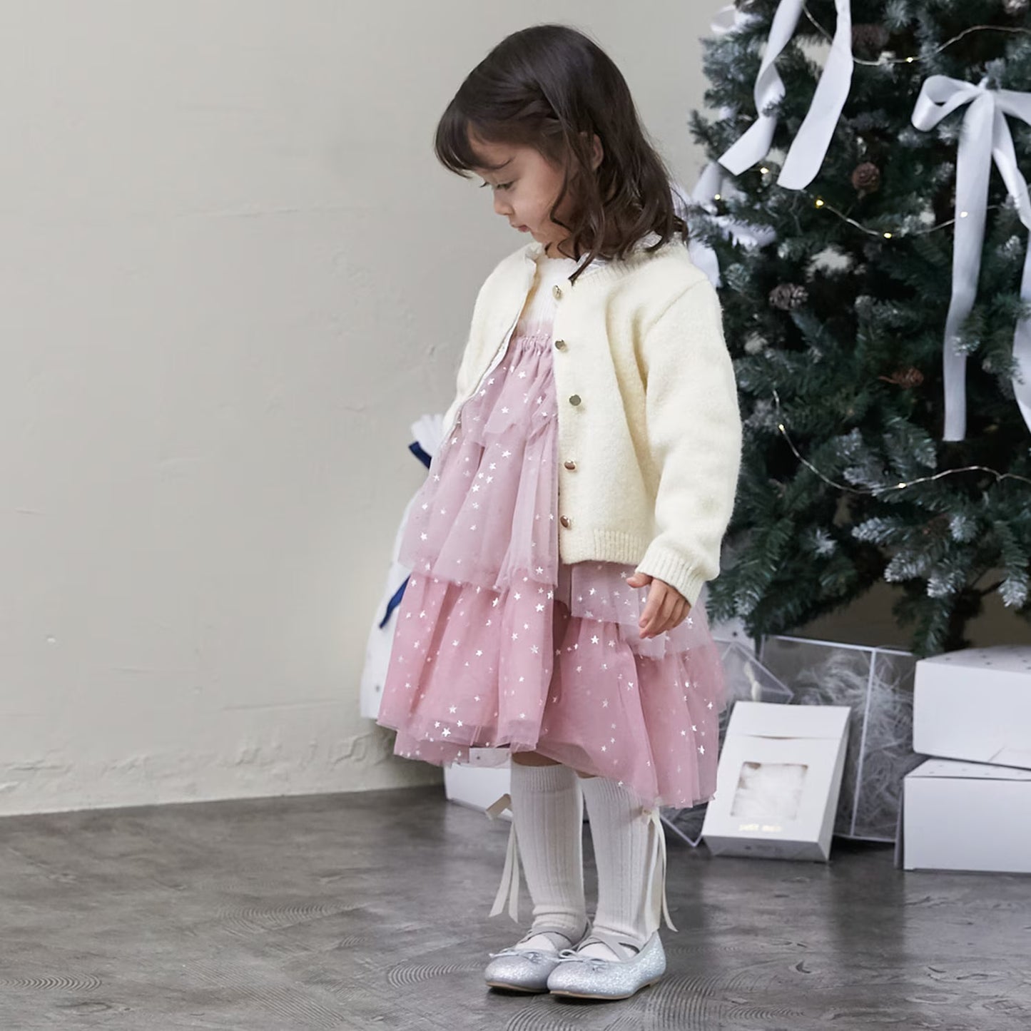 日本童裝 pe#main 蕾絲花邊針織外套 80-130cm 女童款 冬季 OUTERWEAR