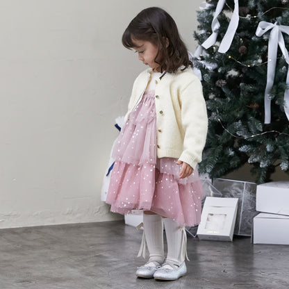 日本童裝 pe#main 蕾絲花邊針織外套 80-130cm 女童款 冬季 OUTERWEAR