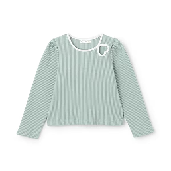 日本童裝 Ly# mine 心形鏤空毛巾布上衣 100-150cm 女童款 秋季 TOPS