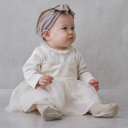 日本童裝 pe#main 假兩件網紗連衣 70-80cm 初生嬰兒 女童款 冬季 Jumpsuit