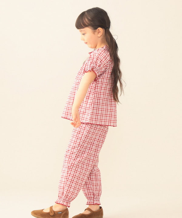 日本童裝 BEAMS mini 格紋上衣 90-130cm 女童款 夏季 TOPS