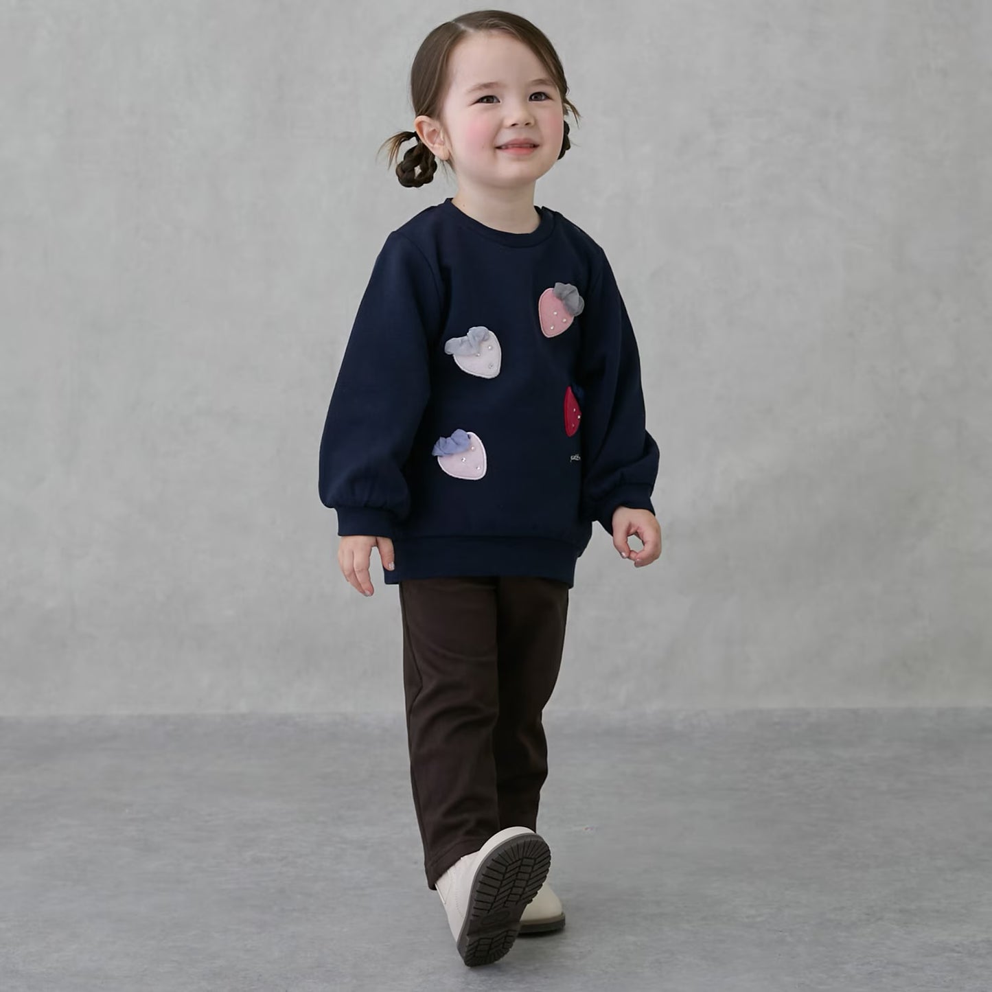 日本童裝 pe#main 士多啤梨圖案衛衣 80-130cm 女童款 冬季 TOPS