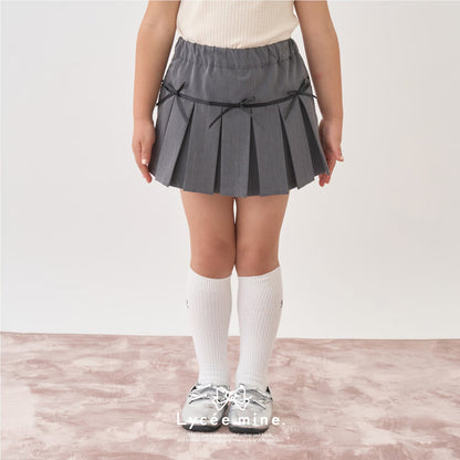 日本童裝 Ly# mine 百摺短裙 100-150cm 女童款 冬季 SKIRTS 聖誕紅/新年紅