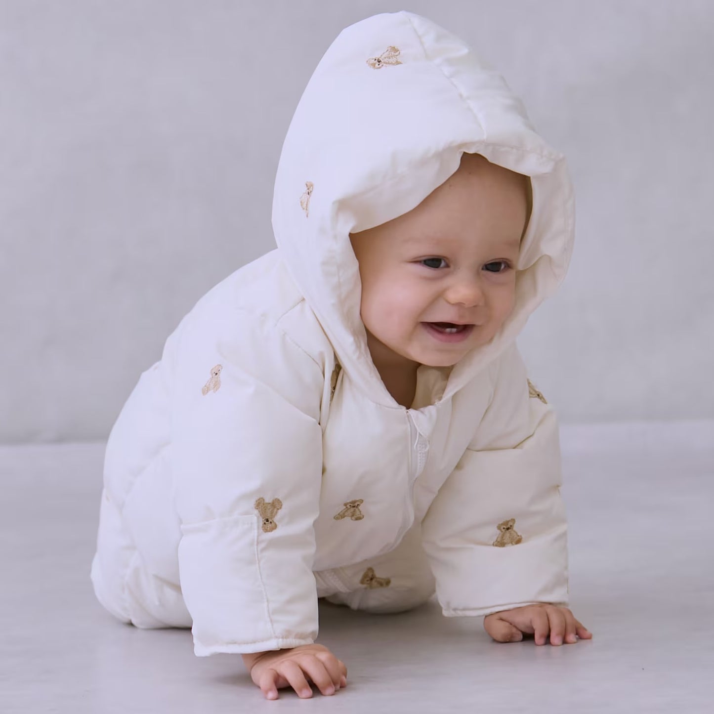 日本童裝 pe#main 刺繡絎縫連衣外套 70-80cm 初生嬰兒 男童款/女童款 冬季 (適合寒冷天氣、溫度低天氣）OUTERWEAR