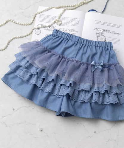 Japanese children's clothing panpantutu bow heart skirt 80-140cm girls summer dresses 