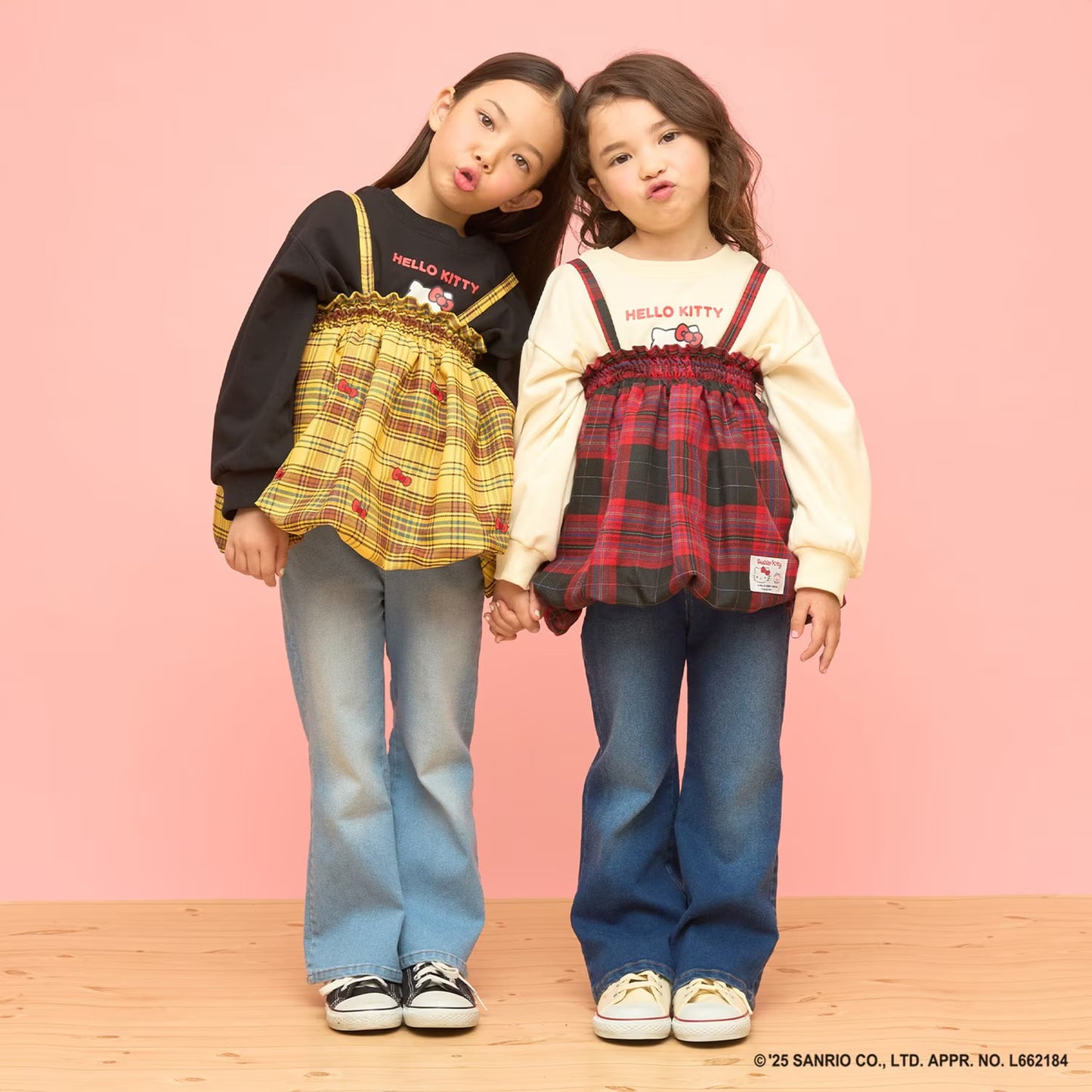 日本童裝 Ly# mine x Sanrio 4Way 前後兩著 可變上衣 可變短裙 100-140cm 女童款 冬季 TOPS SKIRTS