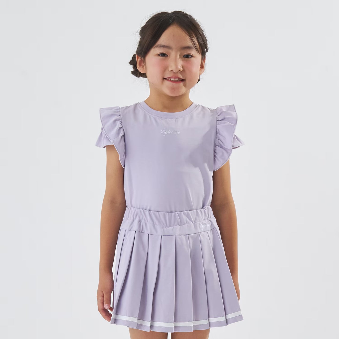 日本童裝 Ly# mine 2Way 前後兩著 隔熱布料 防UV 小飛袖上衣 100-140cm 女童款 夏季 TOPS