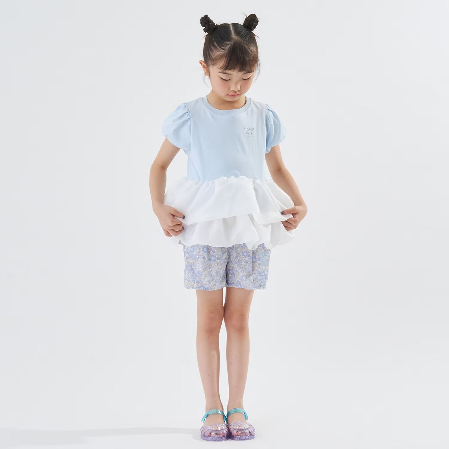 Japanese children's clothing Ly# mine tank top and shorts set 100-150cm girls summer TOPS PANTS 