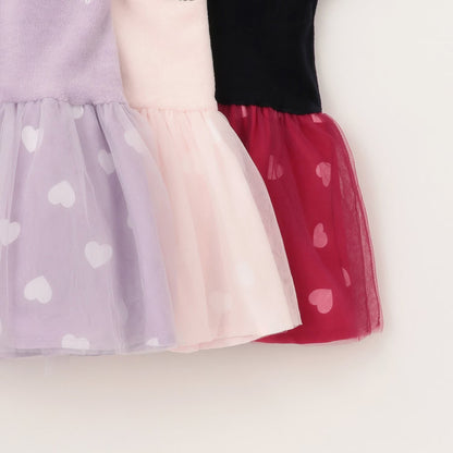 日本童裝 pe#main x Disney 絨毛薄紗拼接上衣 80-130cm 女童款 秋季 TOPS