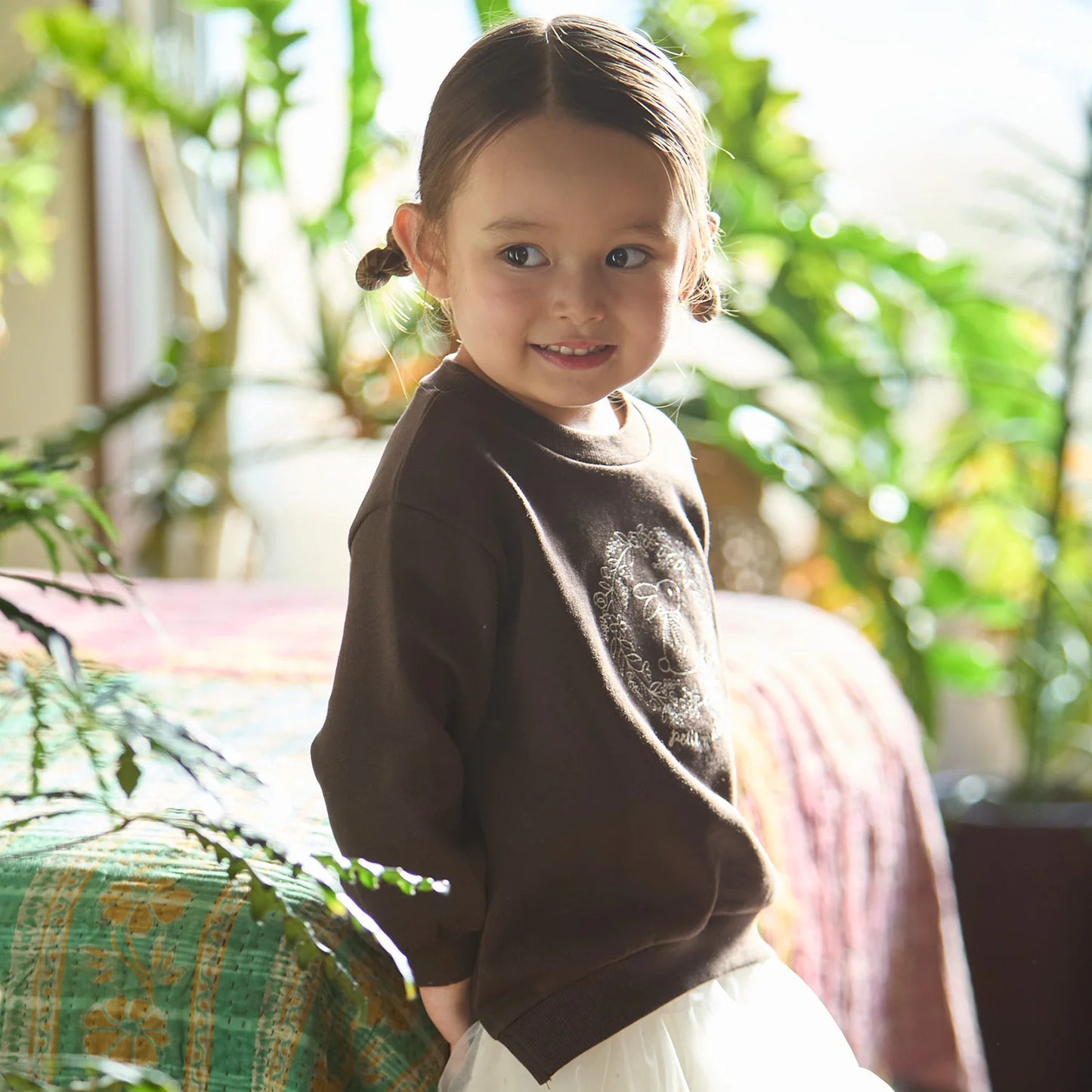 日本童裝 pe#main 印花衛衣 80-130cm 女童款 冬季 TOPS 聖誕紅/新年紅