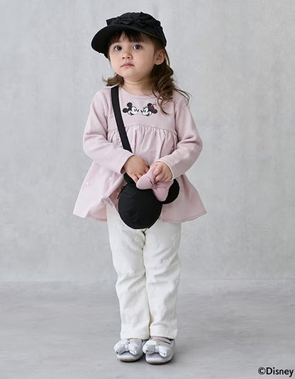 日本童裝 pe#main x Disney 珍珠拼接上衣 80-130cm 女童款 秋季 TOPS