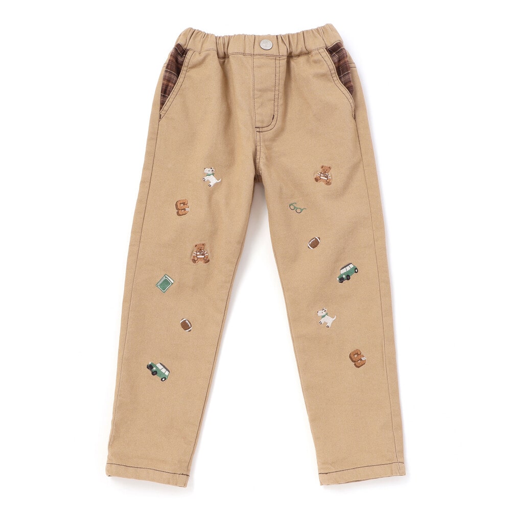 日本童裝  SLAP SLIP 刺繡薄抓毛長褲 80-130cm 男童款 冬季 PANTS